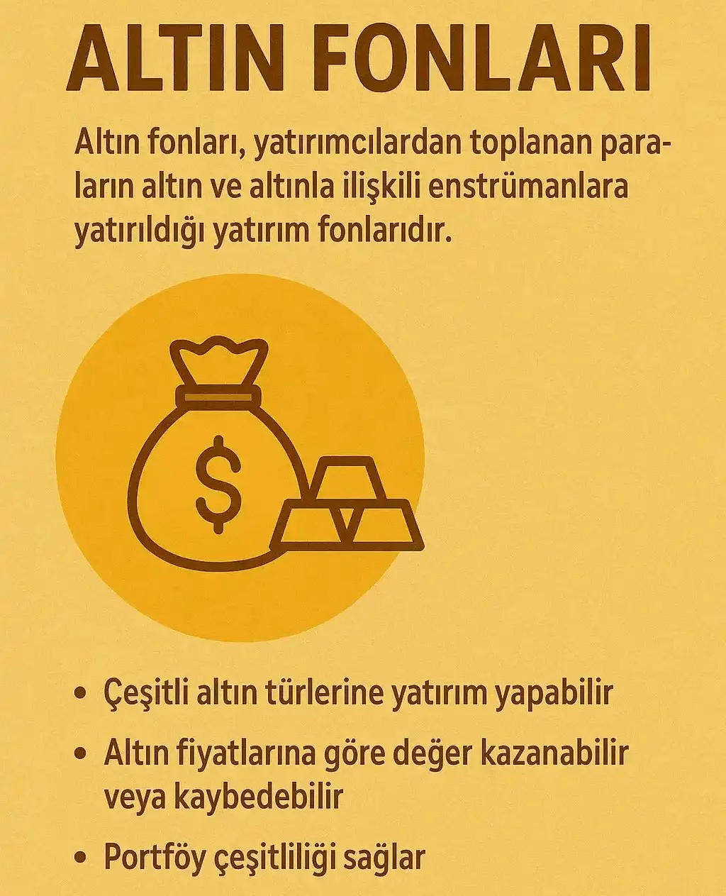 Altın Fonları Nasıl Çalışır? Altın fonları kavramını açıklayan bilgilendirici görsel